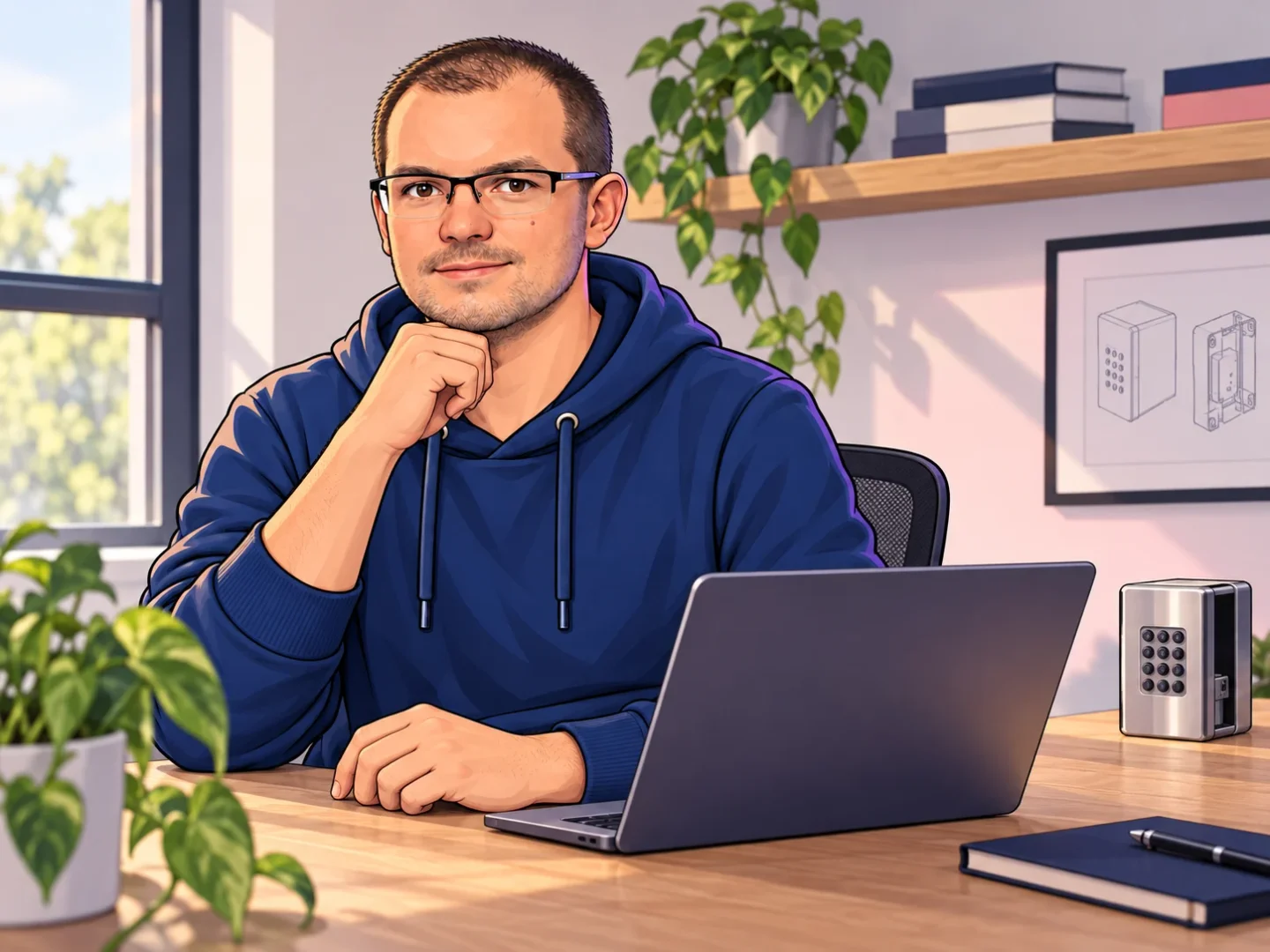 Ilustrovaný portrét Tomáše Hauberta